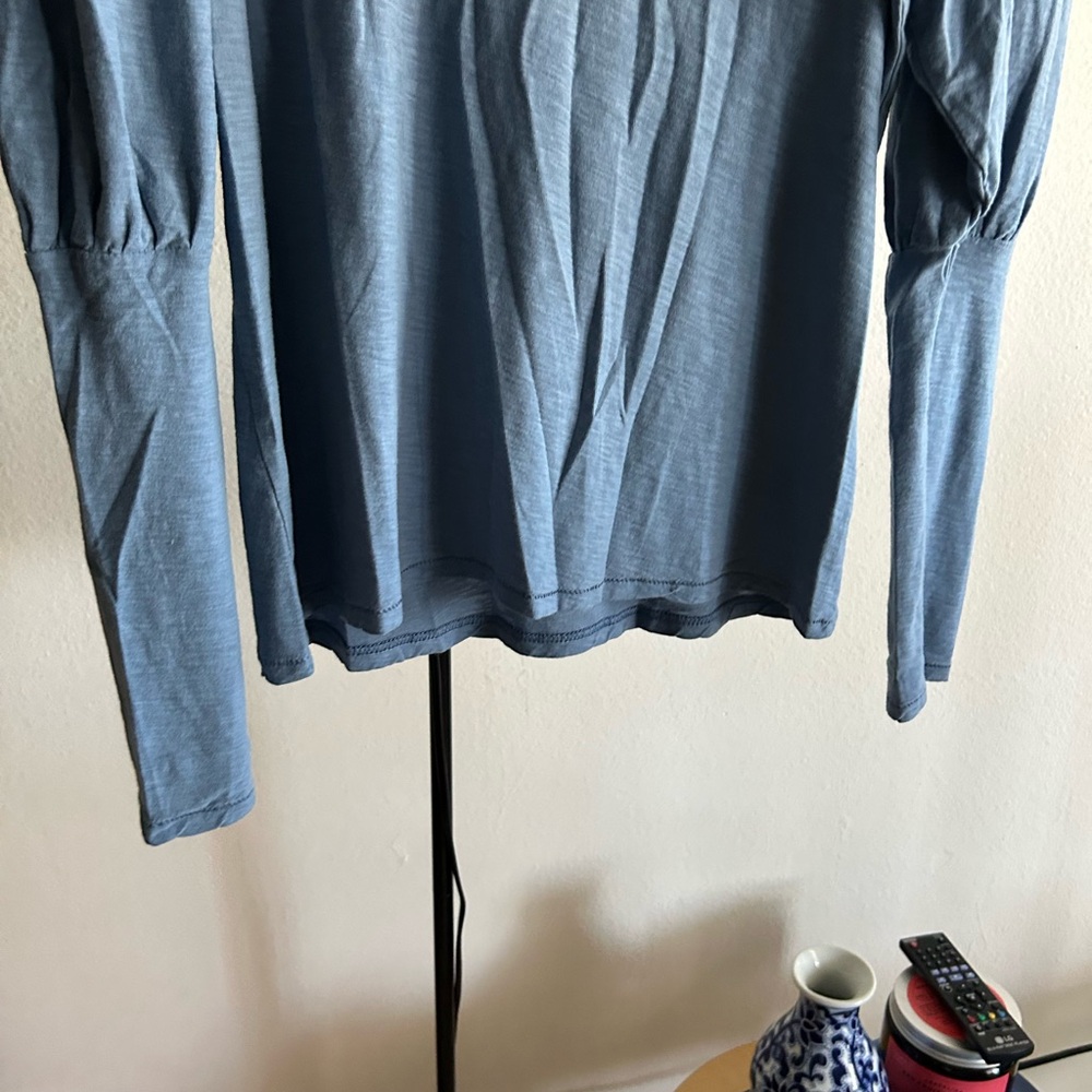 Nation LTD Slate Blue Long Sleeve V-Neck Top - Picture 4 of 7